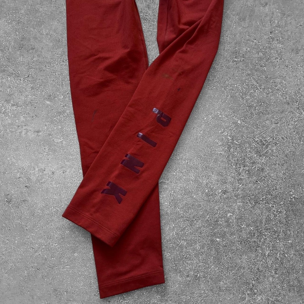 Victorias Secret PINK Cozy Leggings Rust Orange Burgundy Logo Medium - Picture 5 of 8